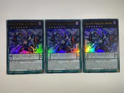 3 x YuGiOh Odd-Eyes Rebellion Dragon BLCR-EN076 Ultra Rare 1st Edition Playset - Image 1