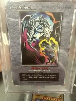 1999 Bandai Duel Scene Coll. Profile Card Blue Eyes White Dragon PSA 10 pop 9 - Image 5