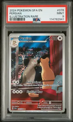 2024 Pokemon SFA En-Shrouded Fable #078 Persian Illustration Rare PSA 9 Mint - Image 1