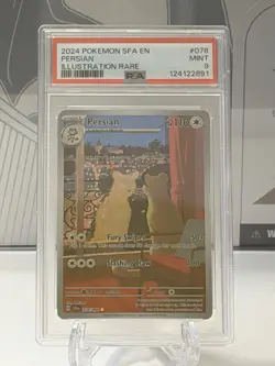 2024 POKEMON SFA EN-SHROUDED FABLE ILLUSTRATION RARE #078 PERSIAN PSA 9 - Image 1