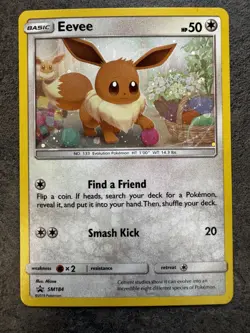 Eevee SM184 Sun & Moon Cosmos Holo Black Star Promo Pokemon Card! - Image 1
