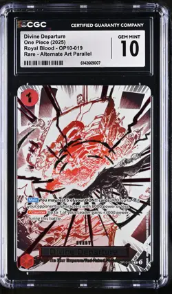 DIVINE DEPARTURE OP10-019 ALTERNATE ART PARALLEL ONE PIECE CGC 10 GEM MINT - Image 1