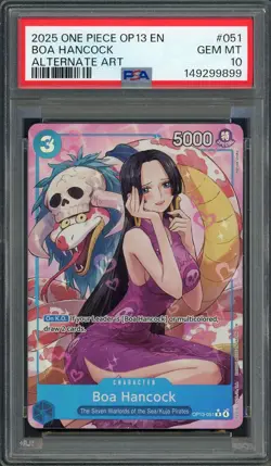 PSA 10 Boa Hancock (Alt Art) Carrying On His Will OP13-051 EN One Piece B13 - Image 1