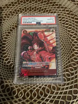 2023 ONE PIECE OP05 #012 AWAKENING OF THE NEW ERA MONKEY D LUFFY ALT ART PSA 10 - Image 1