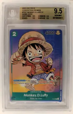 2023 One Piece Convention Promos Monkey.D.Luffy P-037 Anime Expo BGS 9.5 - Image 1