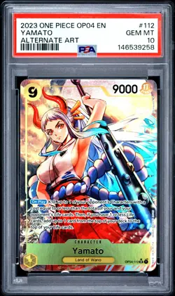 Yamato SR Alt Art OP04-112 Kingdoms Of Intrigue One Piece TCG Card English PSA10 - Image 1