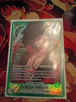 One Piece TCG OP14-020 Dracule Mihawk Leader Alt Art AA Card Game CCG English - Image 1