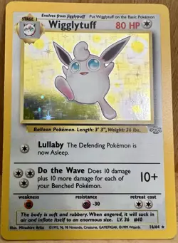 Wigglytuff Pokemon TCG Jungle Set Unlimited 1999 16/64 Holo Rare LP - Image 2