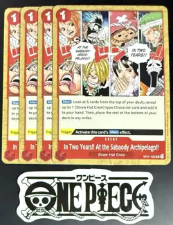 4x One Piece OP01-030 UC In Two Years!... - English - Regular - Playset-TCG-NM/M - Image 1