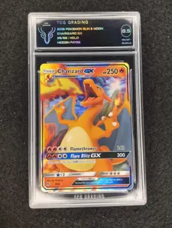 Charizard GX 9/68 TCG 8.5 SM Hidden Fates Holo Ultra Rare Pokemon Card - Image 1