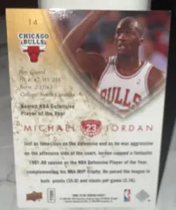 2008 Upper Deck Michael Jordan Chicago Bulls #14 NBA Basketball Insert Card VG - Image 2