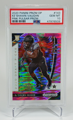 Ke'Shawn Vaughn 2020 Panini Prizm Draft Picks Rookies Pink Pulsar RC #143 PSA 10 - Image 1