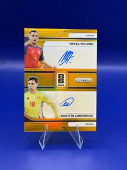 MIKEL MERINO MARTIN ZUBIMENDI 2026 PRIZM FIFA WORLD CUP GOLD DUAL AUTO #5/5 - Image 1
