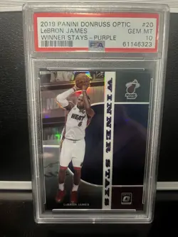 Panini Donruss Optic Winner Stays Purple Prizm LeBron James #20 PSA 10 - Image 1
