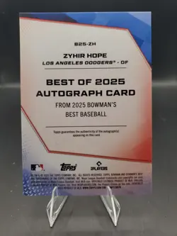 2025 Bowman's Best - Best of 2025 Autographs Zyhir Hope #B25-ZH (AU, RC) - Image 2