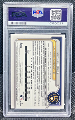 BLAKE BURKE 2024 1st Bowman Chrome /150 Blue Wave Refractor Auto PSA 10 - Image 2