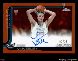 2025-26 Topps Chrome Orange Refractor Liam McNeeley RC Rookie AUTO 02/25 - Image 1