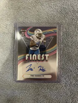 TRE HARRIS III 2025 TOPPS FINEST ROOKIE AUTO #RFA-TH CHARGERS Q4305 - Image 1