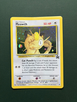Pokemon TCG Meowth Black Star Promo 10 Holo HP Condition Creased - Image 1