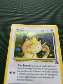 Pokemon TCG Meowth Black Star Promo 10 Holo HP Condition Creased - Image 3