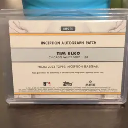 Topps 2025 Inception Tim Elko IAPC-TE White Sox Auto Patch 01/10 Insert - Image 3