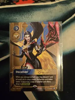Riftbound Leblanc, Deceiver Plated Metal Card - Image 1