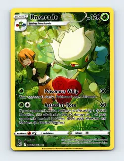 NM Roserade TG02/TG30 Lost Origin Trainer Gallery Ultra Rare Pokemon Card - Image 1