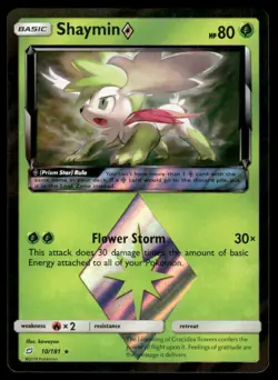 Pokemon Cards Shaymin ◇ 10/181 Team Up Prism Star Rare LP - Image 1