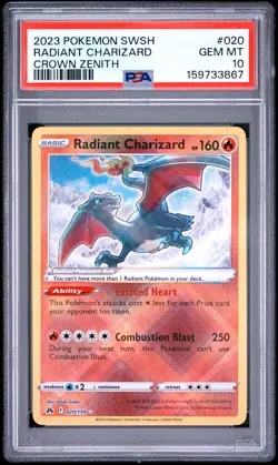 Radiant Charizard 020/159 Sword Shield Crown Zenith Pokemon PSA 10 *867 - Image 1