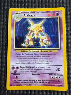 Pokemon Card Alakazam Base Set WOTC 1/102 Holo Spanish MP - Image 1
