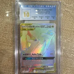 Pokemon Latias & Latios GX Team Up Secret Rare Full Art #190 CGC 10 Pristine - Image 2