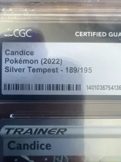 CGC 10 GEM MINT Candice 189/195 Silver Tempest Ultra Rare FA Trainer Pokemon - Image 4