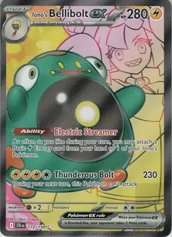 IONO'S BELLIBOLT EX 172/159 Ultra Rare JOURNEY TOGETHER Pokemon Holo Near Mint - Image 1