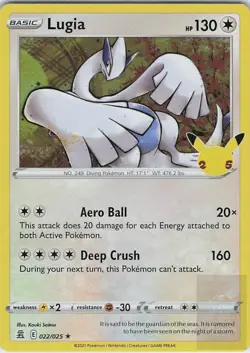 LUGIA 022/025 Rare CELEBRATIONS Pokemon Holo Near Mint - Image 1