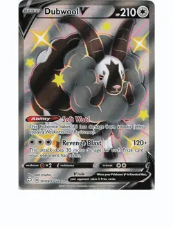 DUBWOOL V SV120/SV122 Holo V Rare SHINING FATES SHINY VAULT Pokemon Holo NM - Image 1