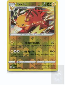 RAICHU 053/196 Rare LOST ORIGIN Pokemon Reverse Holo Near Mint - Image 1