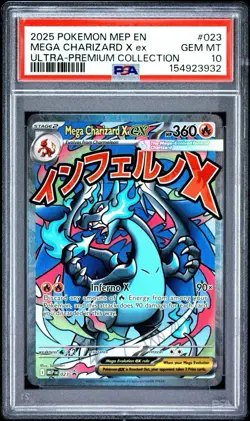 2025 POKEMON MEP EN-ME BLACK STAR PROMO #023 MEGA CHARIZARD X EX PSA 10 - Image 1