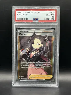 2020 POKEMON SWORD & SHIELD #200 FULL ART MARNIE PSA 10 - Image 1