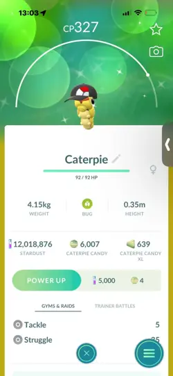 Pokemon Go Shiny Caterpie pokeball cap ( go fest 2026 ) - Image 1