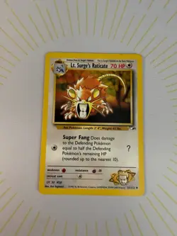 Lt. Surge's Raticate 51/132 Uncommon Gym Heroes Pokemon Unlimited LP - Image 2