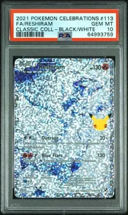 Pokemon 2021 Celebrations Reshiram 113/114 GEM MINT PSA 10 SEQUENTIAL SET - Image 1