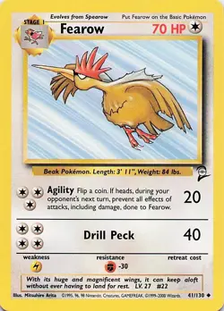 Fearow - Pokemon Uncommon 2000 Base Set 2 41/130 LP - Image 1