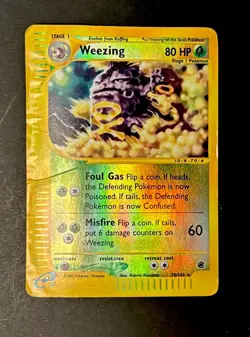 Pokemon TCG Expedition Set Rare Reverse-Holo Weezing 70/165 HP Damaged - Image 1