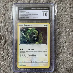 2020 Pokemon Black Star Promo RAYQUAZA Cosmos Holo CGC 10 GEM MINT SWSH029 - Image 1