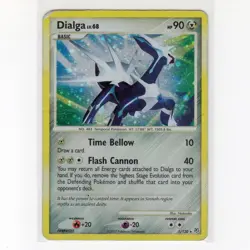 Pokemon TCG Dialga 1/130 DP Base Set Holo Rare Card EN-DMG 2007 - Image 1