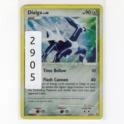 Pokemon TCG Dialga 1/130 DP Base Set Holo Rare Card EN-DMG 2007 - Image 3