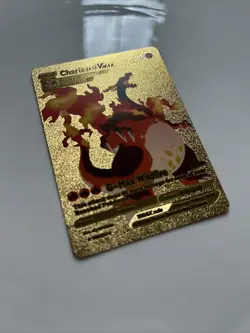 Pokemon Gold Foil Card Charizard VMAX 143/293 Mint Condition Wildfire Gmax Fan - Image 2