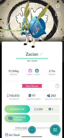 Pokemon GO Shiny Crowned Zacian with Special Background - Image 1