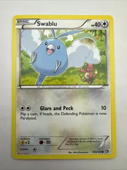 Swablu 103/113 Legendary Treasures Pokemon TCG 2013 B&W Era *Charmeleon Cameo - Image 1