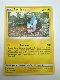 Pokemon Pachirisu TCG Lost Thunder Card 80/214 Regular Common Yuka Morii - Image 1